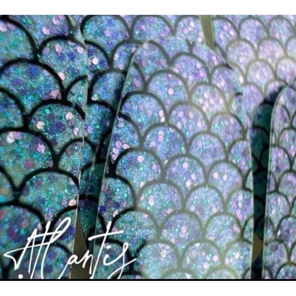 Color Street Nail Polish Strips ATLANTIS Holographic Glitter Retired